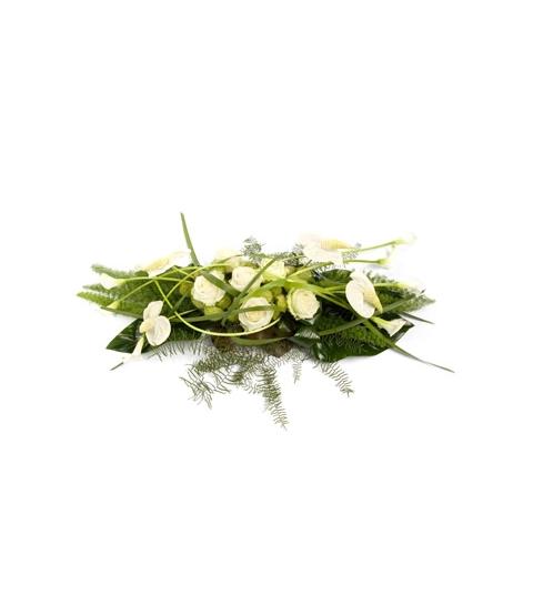 Luxe rouwarrangement anthurium
