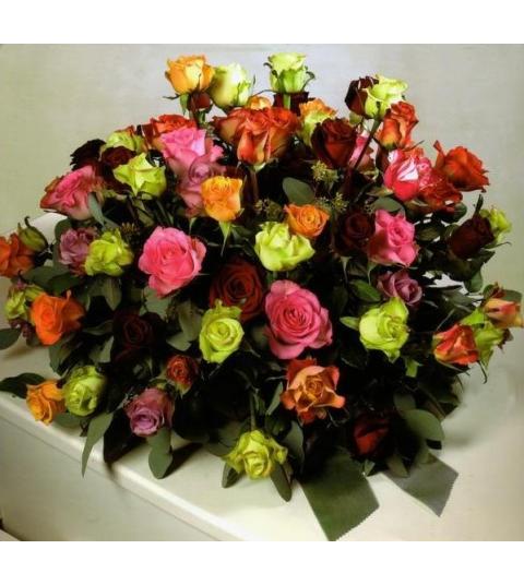 Rouwbloemstuk - 50cm grote rozen