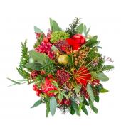 kerstbloemstuk roodtinten