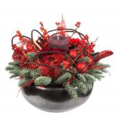 Kerststuk rood-groen 11